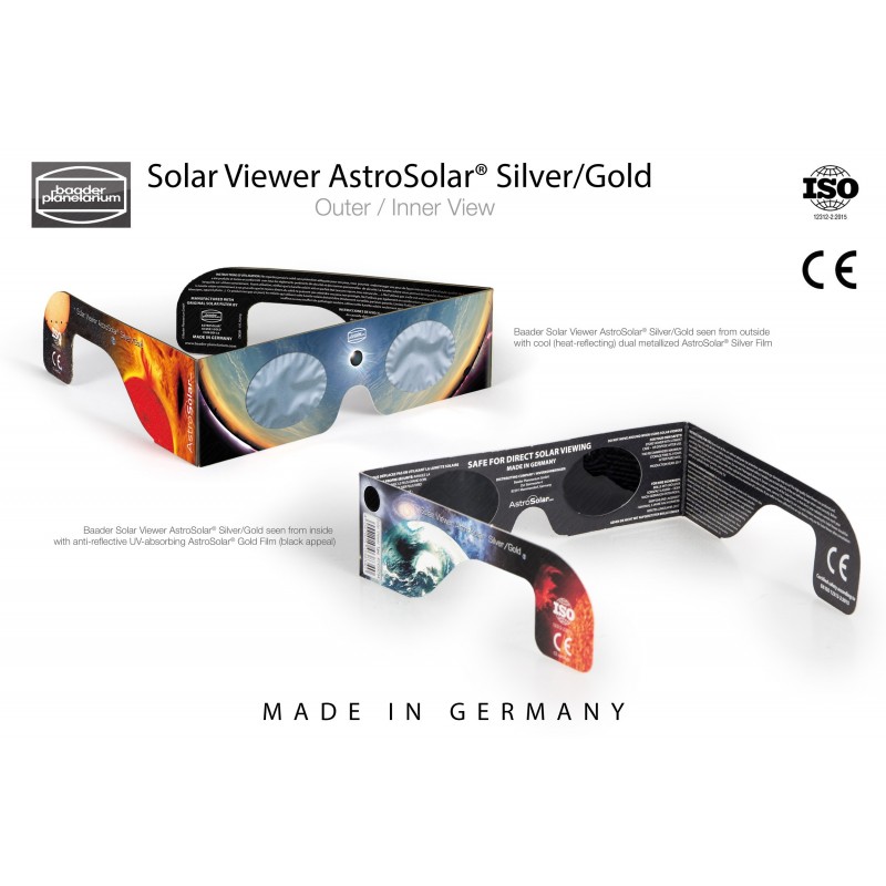 Lot de 25 Lunettes d'observation solaire AstroSolar® Argent/Or Lot de 25 Lunettes d'observation solaire AstroSolar® Argent/Or