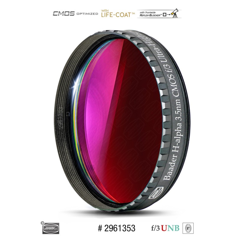 Filtre H-alpha f/3 spécial grande ouverture 3.5nm